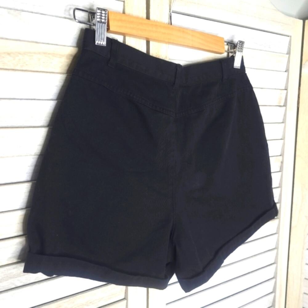 💛3/$15 VTG High Waisted Mom Shorts Black 4P 4 Petite 26 WAIST Cotton Caslon